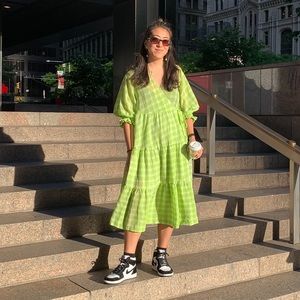 urban outfitters gingham wrap dress